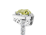 White gold Fancy Yellow Heart  Halo Diamond Pavé Band Ring with Prong Setting_25
