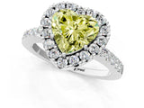 White gold Fancy Yellow Heart  Halo Diamond Pavé Solitaire Ring_46