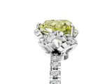White gold Fancy Yellow Heart  Halo Diamond Pave Band Ring with Four-Prong Setting_20