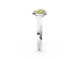 White gold Fancy Yellow Heart  Halo Diamond Ring with Cathedral Band and Four-Prong Setting_51