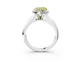 White gold Fancy Yellow Heart  Halo Diamond Ring with Cathedral Band and Four-Prong Setting_52