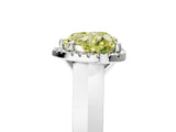 White gold Fancy Yellow Heart  Halo Diamond Ring with Cathedral Band and Four-Prong Setting_55