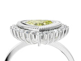 White gold Fancy Yellow Heart  Halo Diamond Ring with Milgrain Edge and Round Prong Setting_42