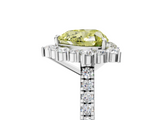 White gold Fancy Yellow Heart  Halo Diamond Ring with Pavé Band and Prong Setting_66