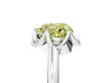 White gold Fancy Yellow Heart  Halo Diamond Ring with Round Cluster Setting, Solitaire Band, and Four-Prong Setting_69