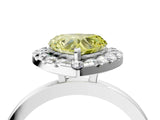 White gold Fancy Yellow Heart  Halo Diamond Solitaire with Pavé Band and Four-Prong Setting_88