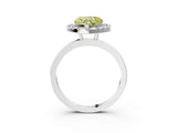 White gold Fancy Yellow Heart  Halo Diamond Solitaire with Pavé Band and Four-Prong Setting_88