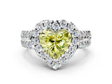 White gold Fancy Yellow Heart  Halo Diamond Split Shank Engagement Ring with Prong Setting_27