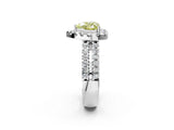 White gold Fancy Yellow Heart  Halo Diamond Split Shank Engagement Ring with Prong Setting_29