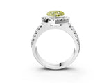 White gold Fancy Yellow Heart  Halo Diamond Split Shank Engagement Ring with Prong Setting_30