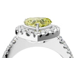 White gold Fancy Yellow Heart  Halo Diamond Split Shank Engagement Ring with Prong Setting_31