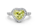 White gold Fancy Yellow Heart  Halo Pavé Diamond Engagement Ring with Bezel Setting_37