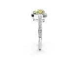 White gold Fancy Yellow Heart  Halo Pavé Diamond Engagement Ring with Bezel Setting_39