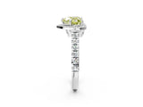 White gold Fancy Yellow Heart  Halo Pavé Diamond Engagement Ring with Four-Prong Setting_38