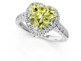 White gold Fancy Yellow Heart  Halo Pavé Diamond Engagement Ring with Four-Prong Setting_39