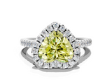 White gold Fancy Yellow Heart  Halo Pavé Diamond Engagement Ring with Four-Prong Setting_3