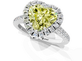 White gold Fancy Yellow Heart  Halo Pavé Diamond Engagement Ring with Four-Prong Setting_4