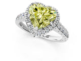 White gold Fancy Yellow Heart  Halo Pavé Diamond Engagement Ring with Four-Prong Setting_49