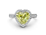White gold Fancy Yellow Heart  Halo Pavé Diamond Engagement Ring with Four-Prong Setting_50