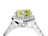 White gold Fancy Yellow Heart  Halo Pavé Diamond Engagement Ring with Four-Prong Setting_54