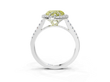 White gold Fancy Yellow Heart  Halo Pavé Diamond Engagement Ring with Four-Prong Setting_6
