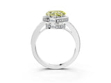 White gold Fancy Yellow Heart  Halo Pave Band Solitaire Ring with Prong Setting_69