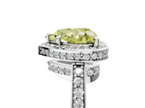 White gold Fancy Yellow Heart  Halo Pave Band Solitaire Ring with Prong Setting_71