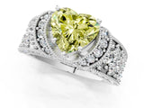 White gold Fancy Yellow Heart  Halo Pave Diamond Engagement Ring with Milgrain Detailing_50