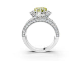 White gold Fancy Yellow Heart  Halo Pave Diamond Engagement Ring with Milgrain Detailing_51