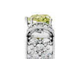 White gold Fancy Yellow Heart  Halo Pave Diamond Engagement Ring with Milgrain Detailing_53