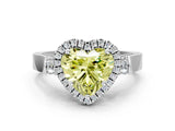 White gold Fancy Yellow Heart  Halo Pave Split Shank Prong Setting Ring_45