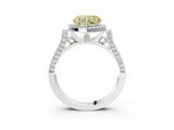 White gold Fancy Yellow Heart  Halo Pave Split Shank Prong Setting Ring_48