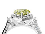 White gold Fancy Yellow Heart  Halo Pave Split Shank Prong Setting Ring_49