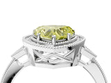 White gold Fancy Yellow Heart  Halo Round Diamond Milgrain Pave Engagement Ring_7