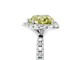 White gold Fancy Yellow Heart  Halo Round Diamond Pavé Band Four-Prong Ring_8
