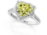 White gold Fancy Yellow Heart  Halo Round Diamond Pave Band with Four-Prong Setting_52