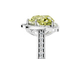 White gold Fancy Yellow Heart  Halo Round Diamond Pave Band with Four-Prong Setting_55