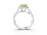 White gold Fancy Yellow Heart  Halo Round Diamond Pave Band with Prong Setting_27