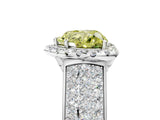 White gold Fancy Yellow Heart  Halo Round Diamond Pave Band with Prong Setting_29