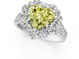 White gold Fancy Yellow Heart  Halo Split Shank Diamond Engagement Ring with Pave Band and Four-Prong Setting_55