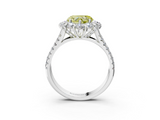 White gold Fancy Yellow Heart  Halo Split Shank Diamond Engagement Ring with Pave Band and Four-Prong Setting_58