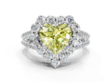White gold Fancy Yellow Heart  Halo Split Shank Diamond Engagement Ring with Prong Setting_20