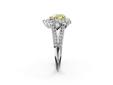 White gold Fancy Yellow Heart  Halo Split Shank Diamond Engagement Ring with Prong Setting_22