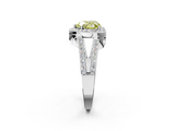 White gold Fancy Yellow Heart  Halo Split Shank Diamond Ring with Four-Prong Setting_34