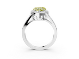 White gold Fancy Yellow Heart  Halo Split Shank Diamond Ring with Four-Prong Setting_35