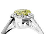 White gold Fancy Yellow Heart  Halo Split Shank Diamond Ring with Four-Prong Setting_36
