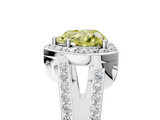 White gold Fancy Yellow Heart  Halo Split Shank Diamond Ring with Four-Prong Setting_37