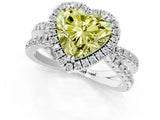 White gold Fancy Yellow Heart  Halo Split Shank Diamond Ring with Pavé Setting_39