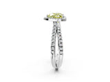 White gold Fancy Yellow Heart  Halo Split Shank Diamond Ring with Pavé Setting_40