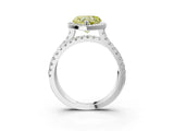 White gold Fancy Yellow Heart  Halo Split Shank Diamond Ring with Pavé Setting_41